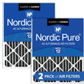 '+ Pack 2 16x20x4 Carbon Air 12 MERV Filter 5/8) Pleated Nordic Pure Pleated (3