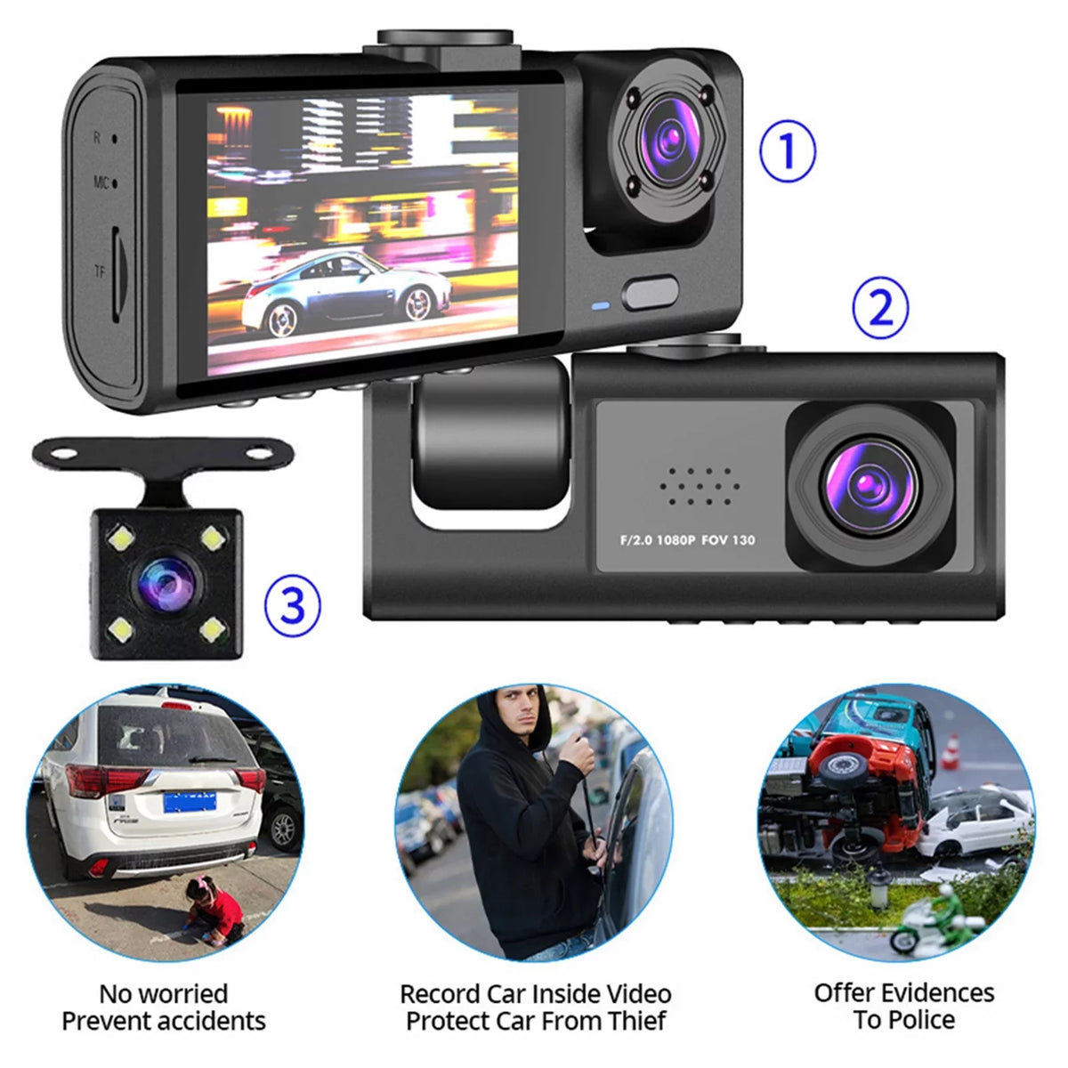 and Rearview Night Car Camera Apexeon Dash Vision Cam Recorder, Mirror Front Design Rear,