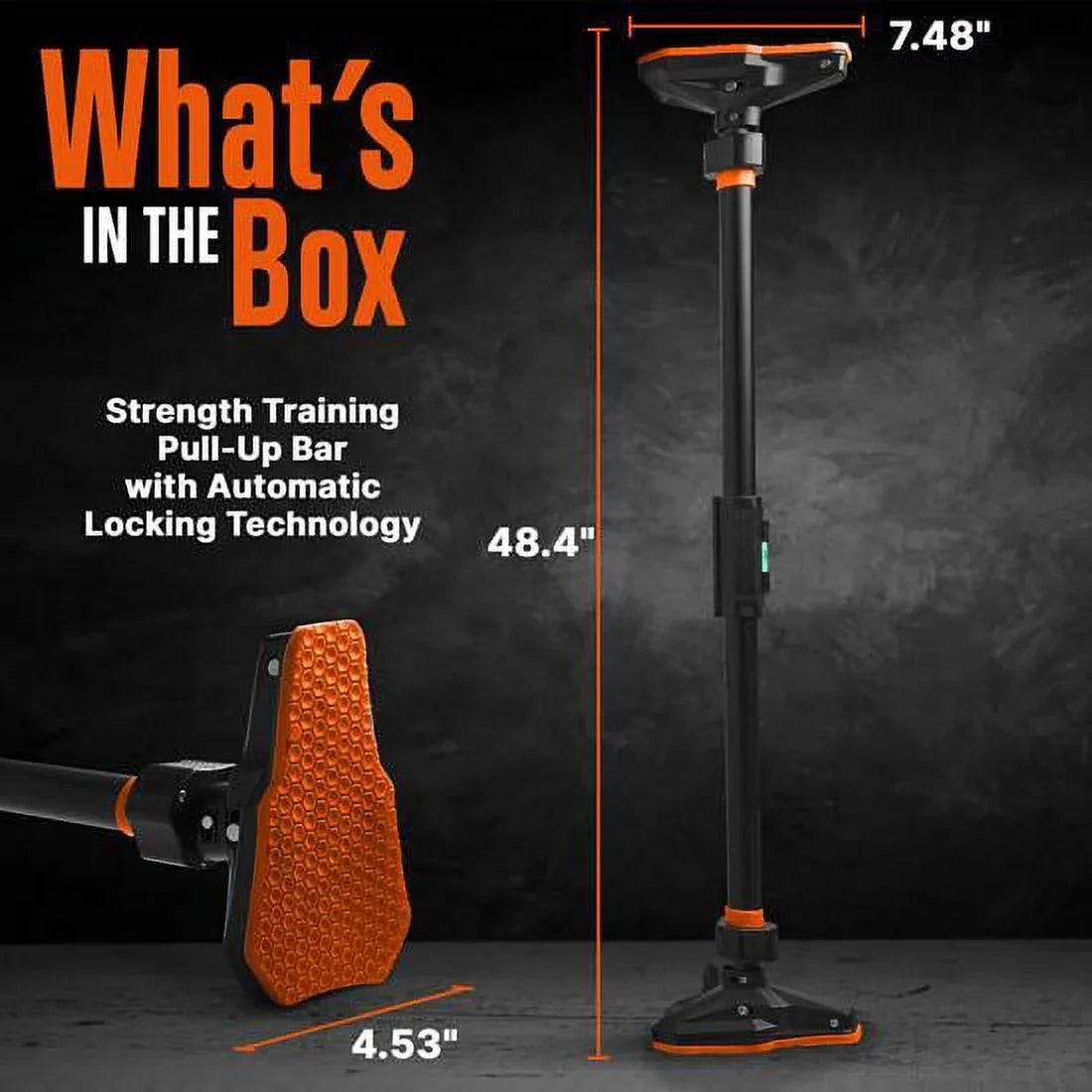 black 37 Pull-up SQUATZ to color 56 Bar ,orange -Adjustable 48” inches, Width and Adjustable