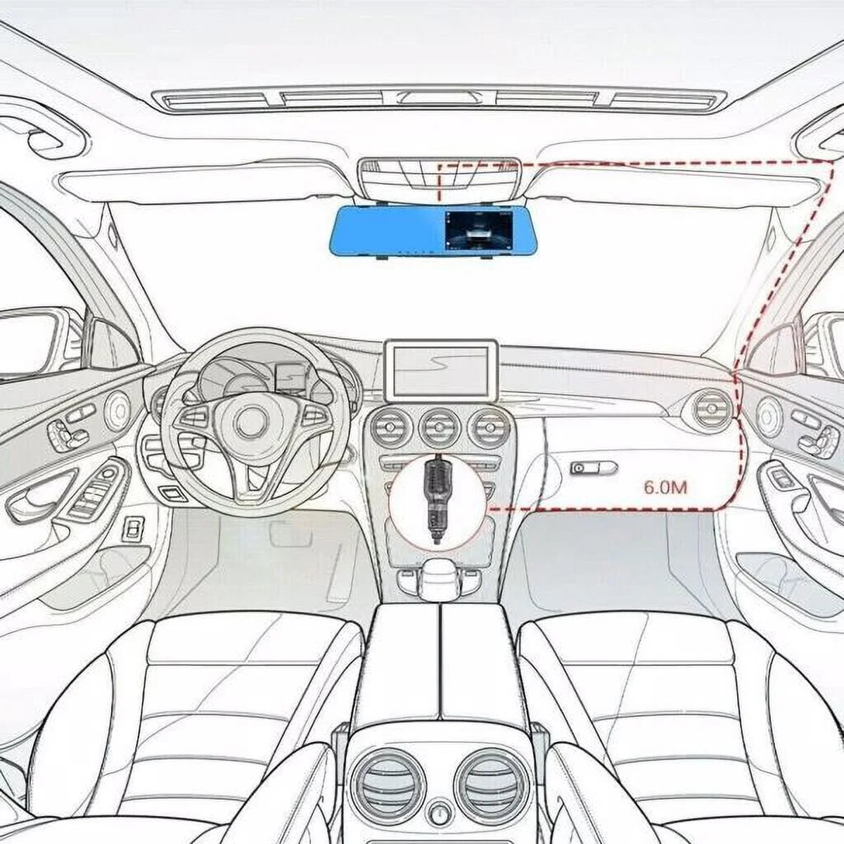 HD Car Front Camera Rearview DVR Video Recorder Dual Cam Dash 1080P Mirror Rear Teledu