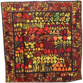 Scarf Pattern Pre-Owned (Good) Ladies Silk Brown | Muffler Stole Leaf Autumn