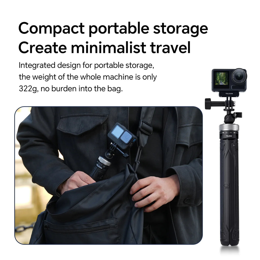 10 Insta360 Selfie Osmo 7 For 12 8 Selfie 1.5M 6 DJI Action 360° Tripod Stick GoPro 11 Rotation 9 Hero Stick Foldable 5