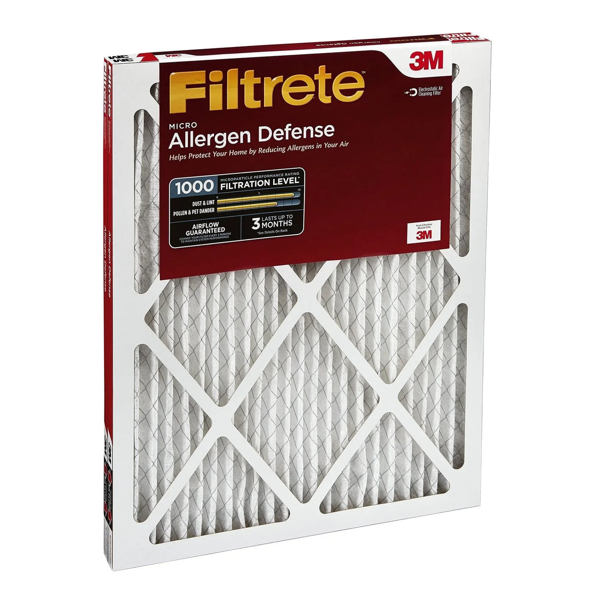 2-Pack Allergen Filtrate Defense, Furnace MPR Air 1000, AC 16x25x1, Filter, Micro