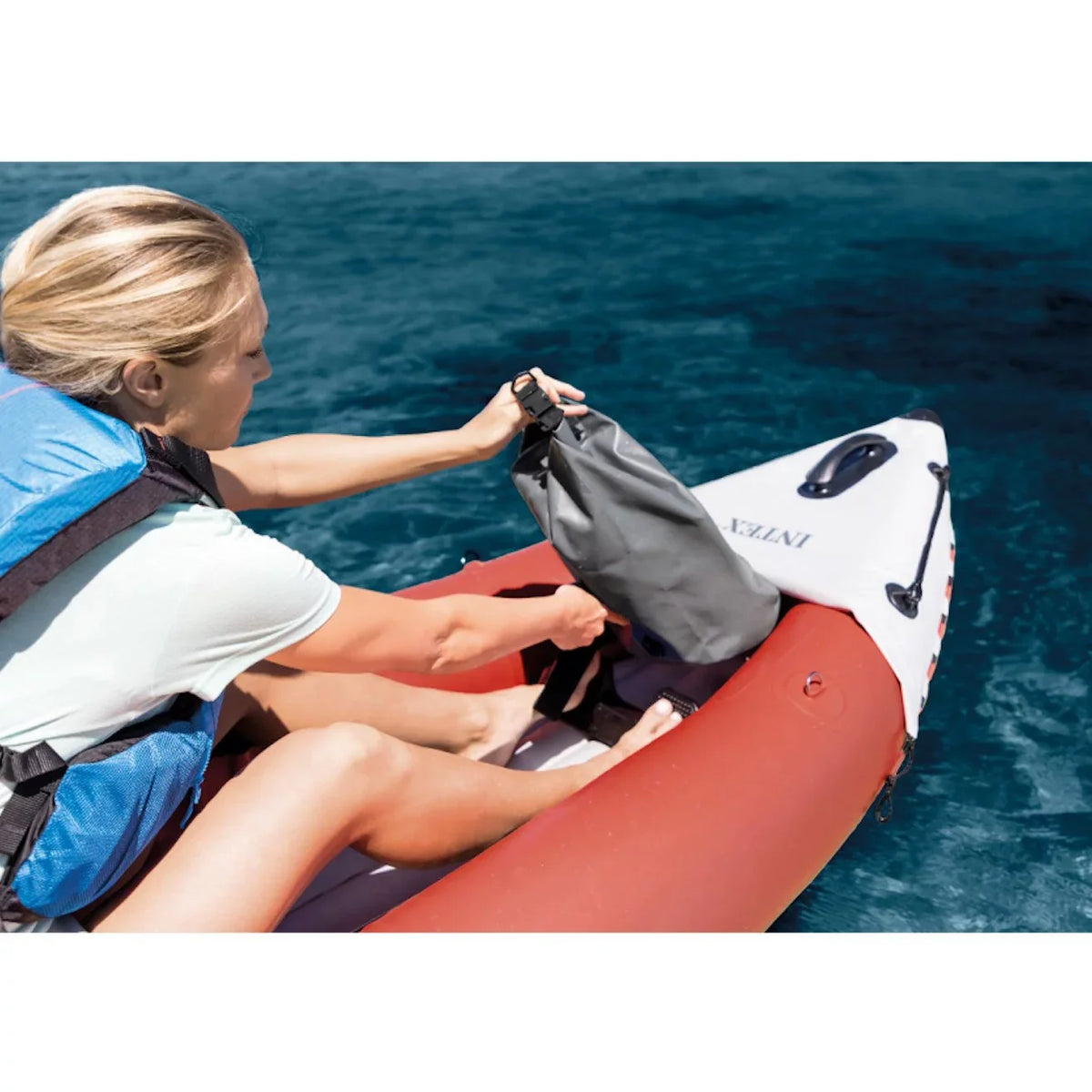 Red Inflatable Excursion (3 Vinyl Pro with & Pump, Oars Pack) Kayak 2 Person