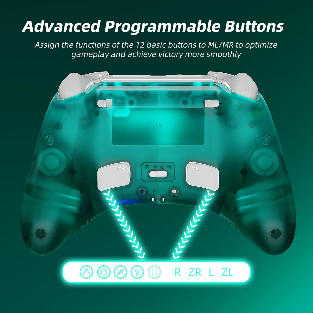 Game & Super Disc Pro Hall with Controller Mario 2 Green Nintendo and Switch Joysticks for Upgraded Triggers Switch/PC/IOS/Android/Steam Maker Effect
