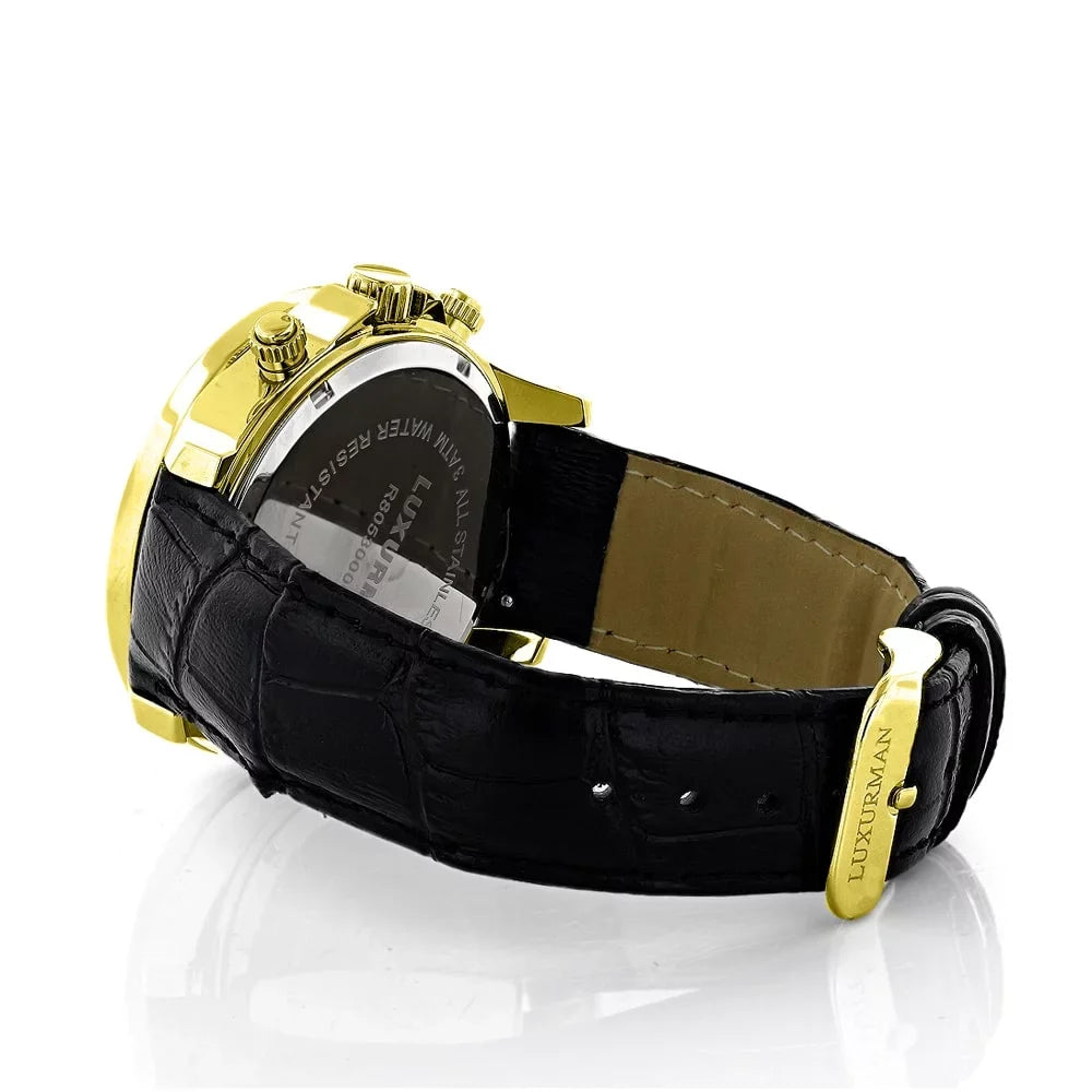 with Men's Diamond Straps Extra Black Two Watch Leather