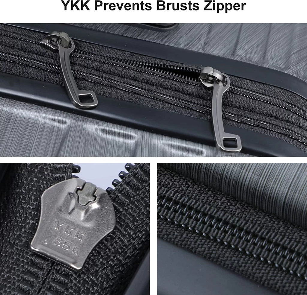 65L,Dark Piece ABS+PC Laptop Lock 20/24 & 2 Only with Pocket TSA 20 Hardshell + Luggage with Lightweight Inch Expandle, & 37~41L Wheels, 24 Front Grey Suitcase Set, Inch Spinner 20
