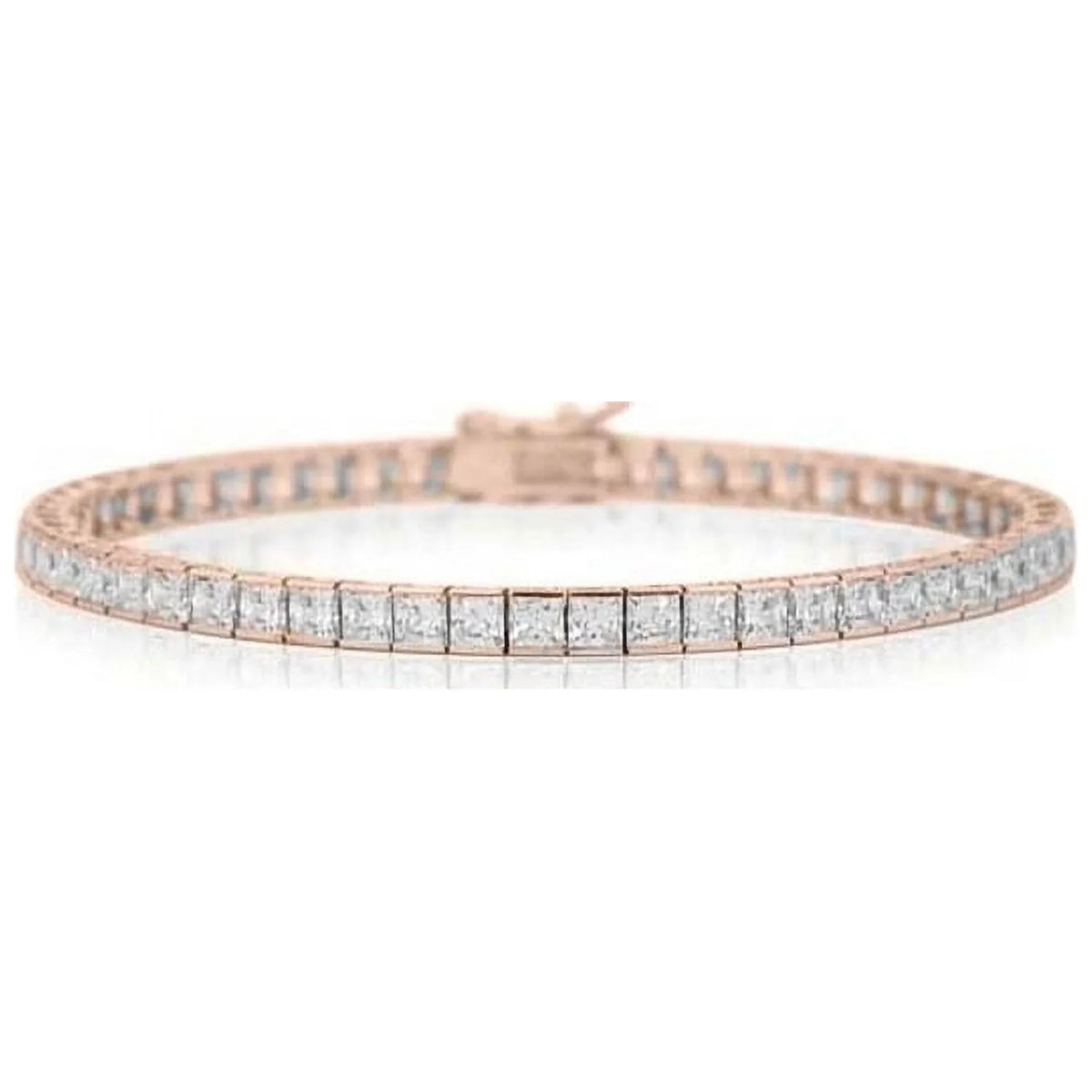 Bracelet Princess CTTW 18K Cut in 12.00 Tennis Rose Gold