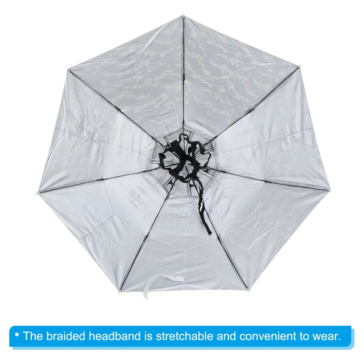 Adjustable Sun OD Folding Rain Hat, Strip, Double Cap Umbrella 37.4" Layer with Uxcell Camo Fabric Oxford