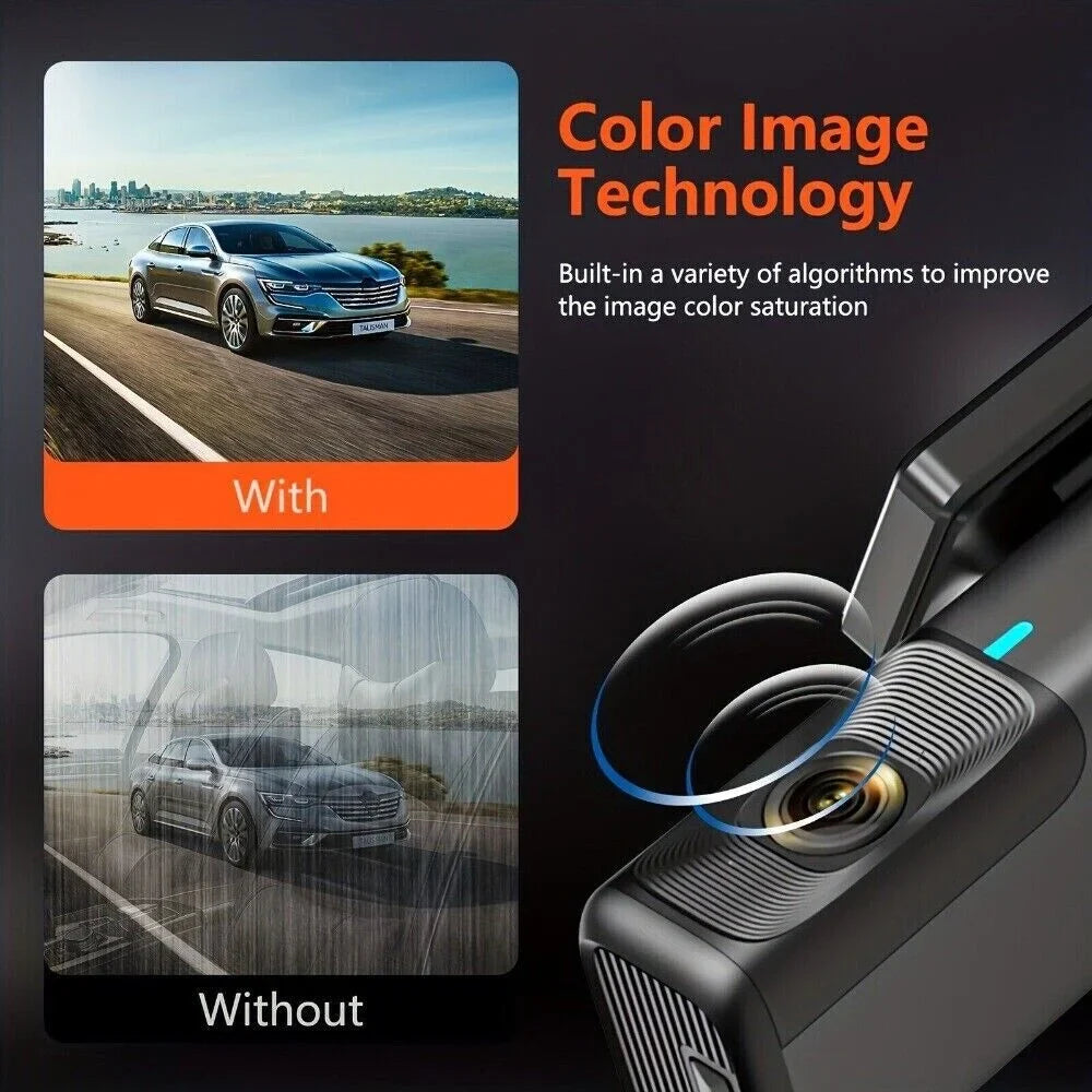 Dash 1440P Support Max, 32G Night Camera VVCAR Vision, Free 128GB Cars Recording, WiFi for Loop Card, Dash Cam G-Sensor, 2.5K Car