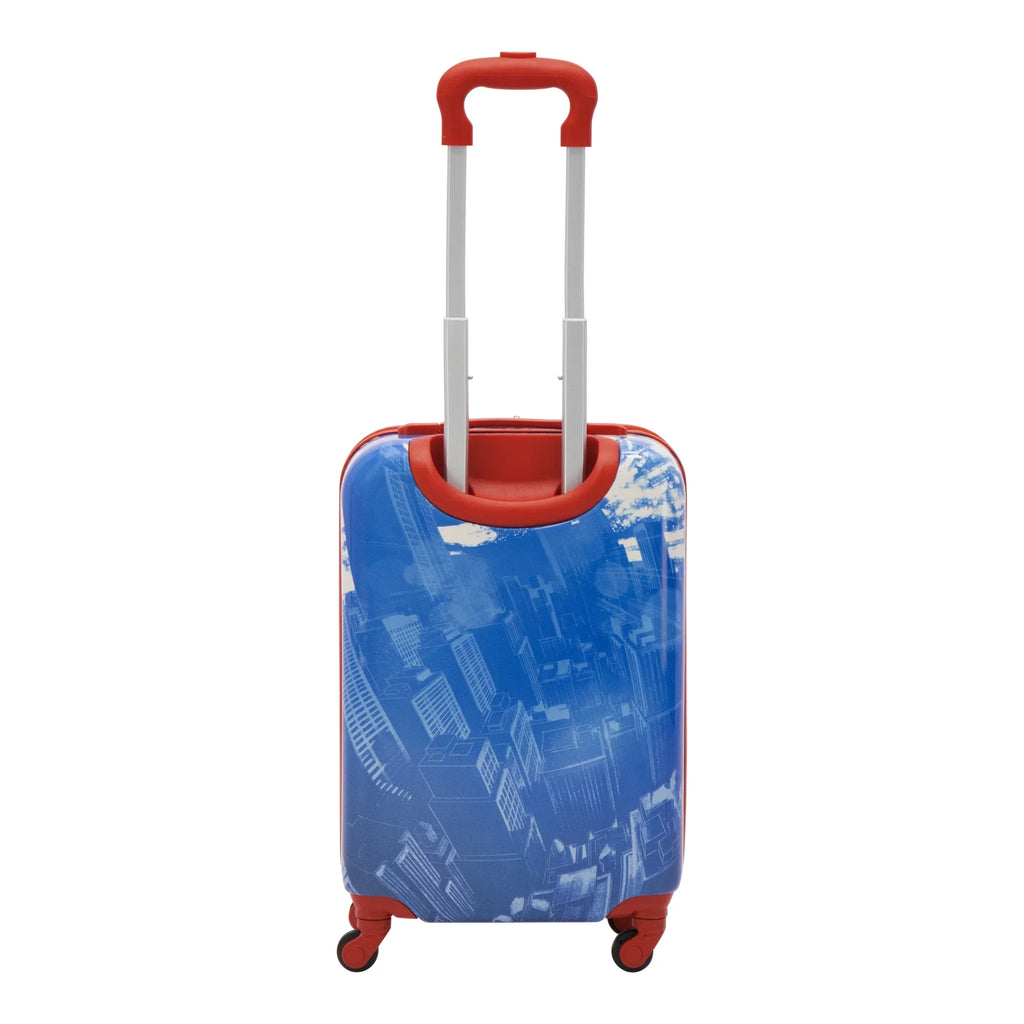 with Marvel Luggage, Hardshell Blue Inch Suitcase Kids Spider-Man 21 Carry On Rolling Wheels,