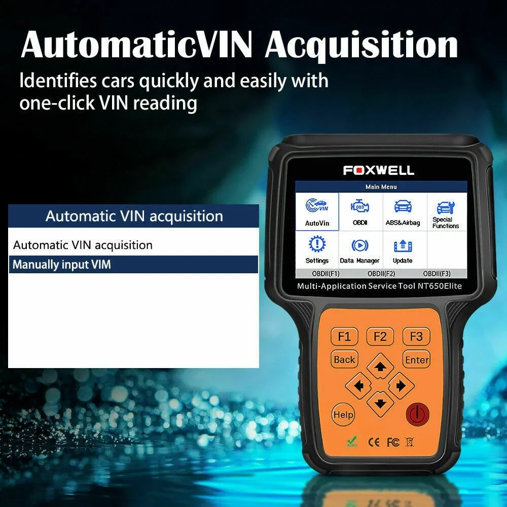 OBD ABS Reader TPMS NT650 Battery Reset Light Oil Scanner DPF EPB OBD2 EPS Automotive Elite Car FOXWELL Air II Code TPS with Registeration SAS Bag