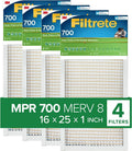 Air Pet Living Filtrete Reduction Air Clean 4 MPR Dander Filters, Filters 16x25x1 8, 700, and 3-Month Pollen Pleated Dust, MERV 1-Inch Filter,