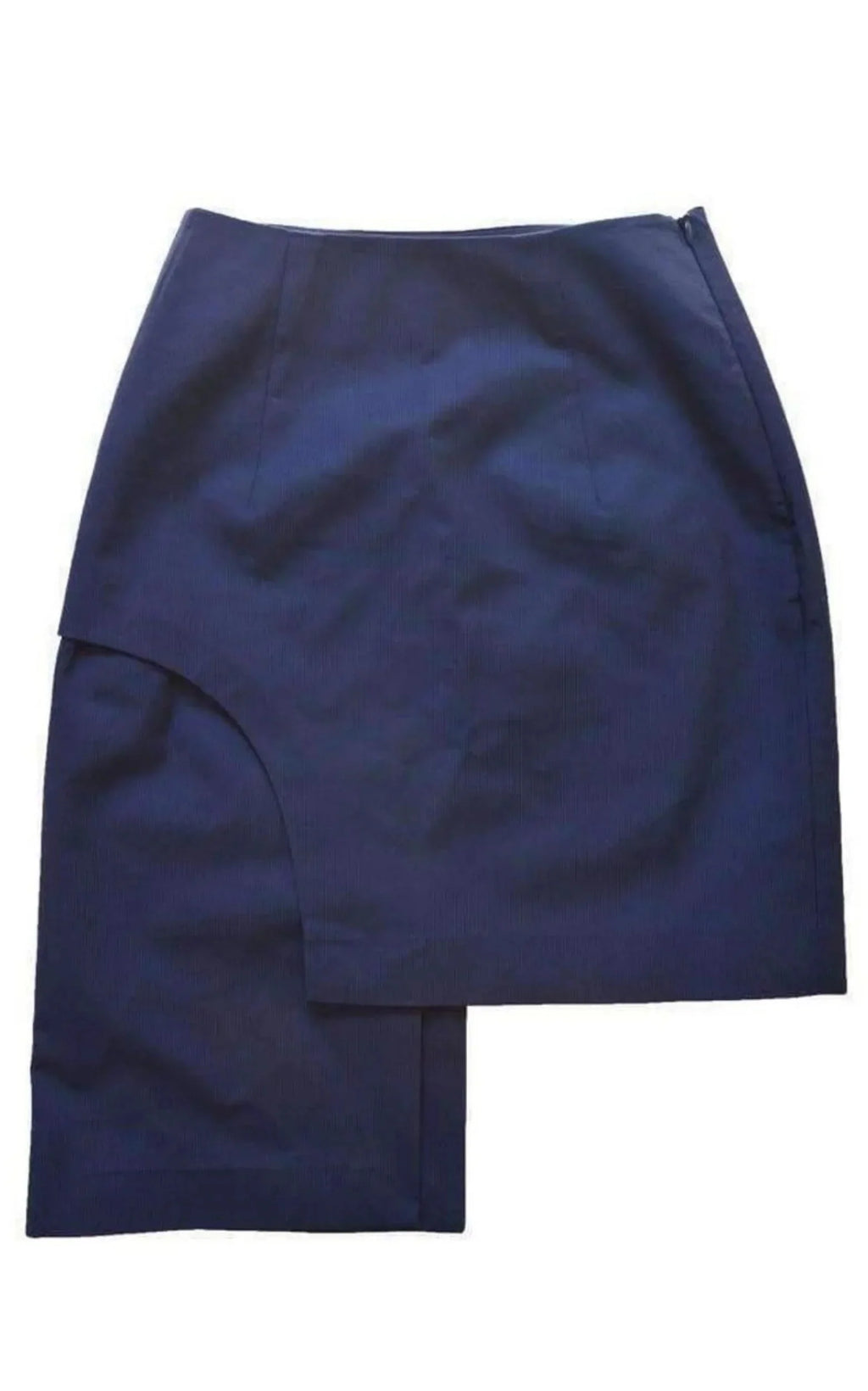 Asymmetric Striped Side Skirt Side