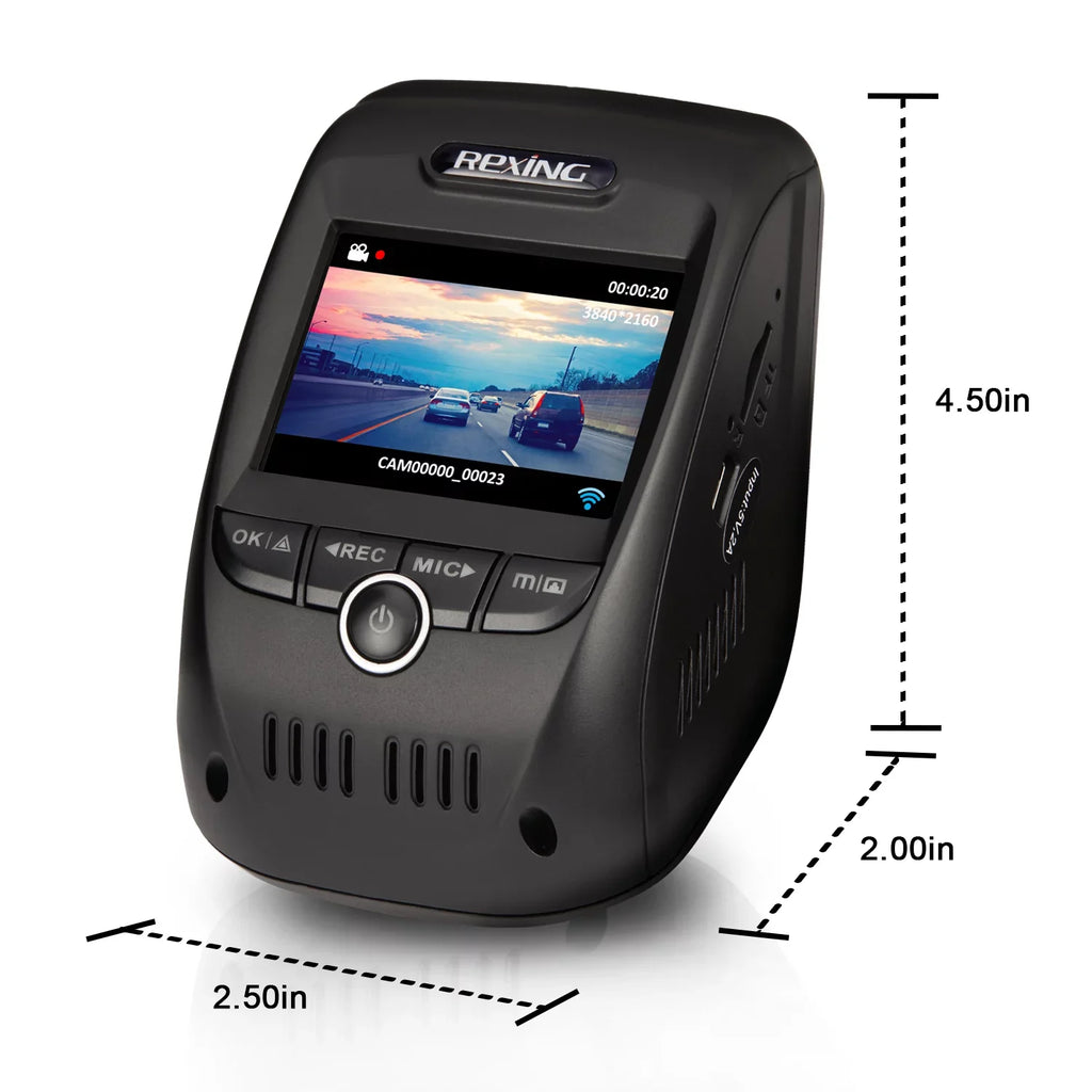 V1 with & Wi-Fi Rexing GPS Cam 2160P Dash 4K Max Channel Single