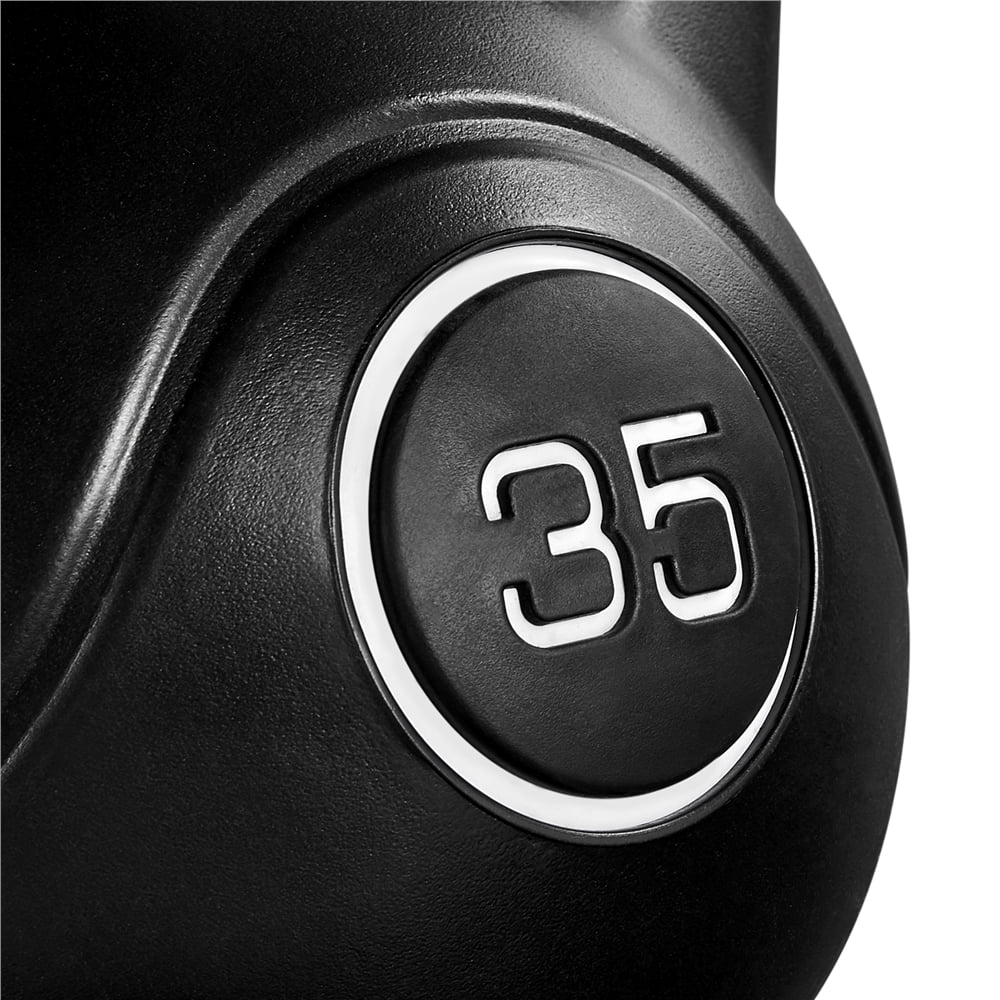 Lbs. for Workout, HDPE Coated and Home, 35 Gym Easyfashion Fitness Kettlebells Black