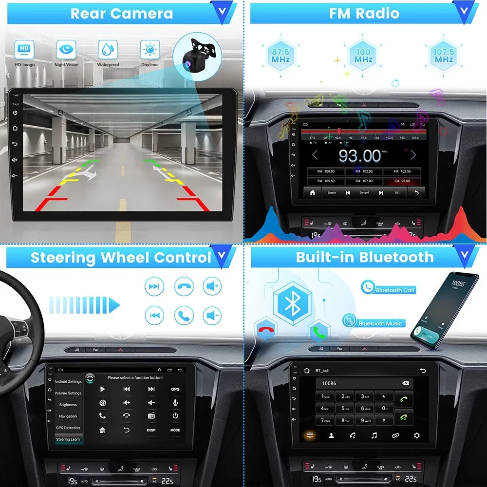 Carplay Android 13 2006-2011 Auto WIFI Link Hifi 1080P HD Civic AHD 10'' Radio Car Bluetooth, Mirror Android Camera Stereo GPS 2+64G Backup Touchscreen Honda for Wireless FM Podofo