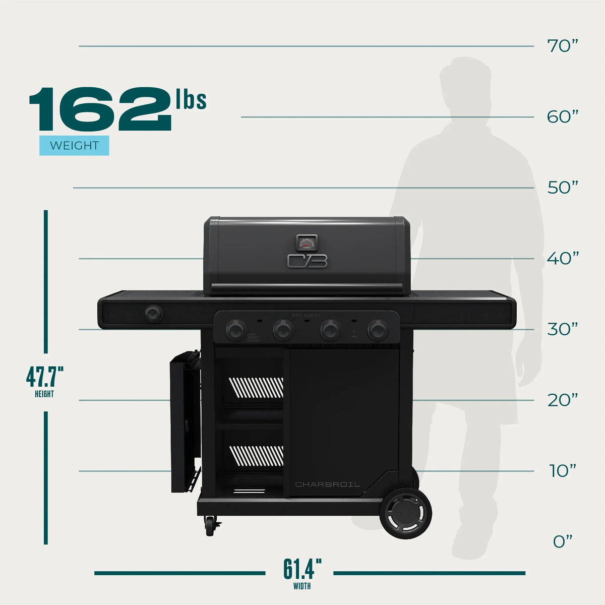Grill and Gas 4-Burner Side Burner with Pro Char-Broil Series™ Griddle