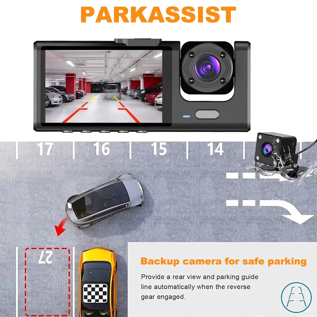 and Rearview Night Car Camera Apexeon Dash Vision Cam Recorder, Mirror Front Design Rear,