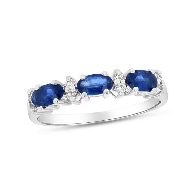 Sapphire - dimension Diamond Gold White Band, 1.05 Louis & 8.5 Creations 14K CTW