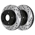for 2008-2017 Dodge Drilled Pair of Slotted 2.0L 2.4L Side Replacement and Lancer Front Rotors AWD 2007-2010 FWD 1.8L Caliber AutoShack 2011 PR63039LR 2 2012 Brake Driver Mitsubishi Black Passenger