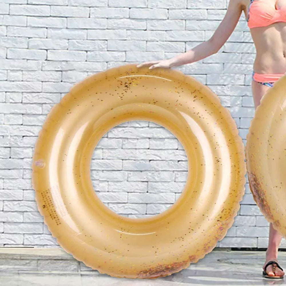Swimming Rings, Pool Swimming | Pool Inch Pool Adults Pool Pool Float Kids Toys Beach Tube with Toys Toys Party, Gold Floaties - Glitter Terra Floats for Inflatable for 48