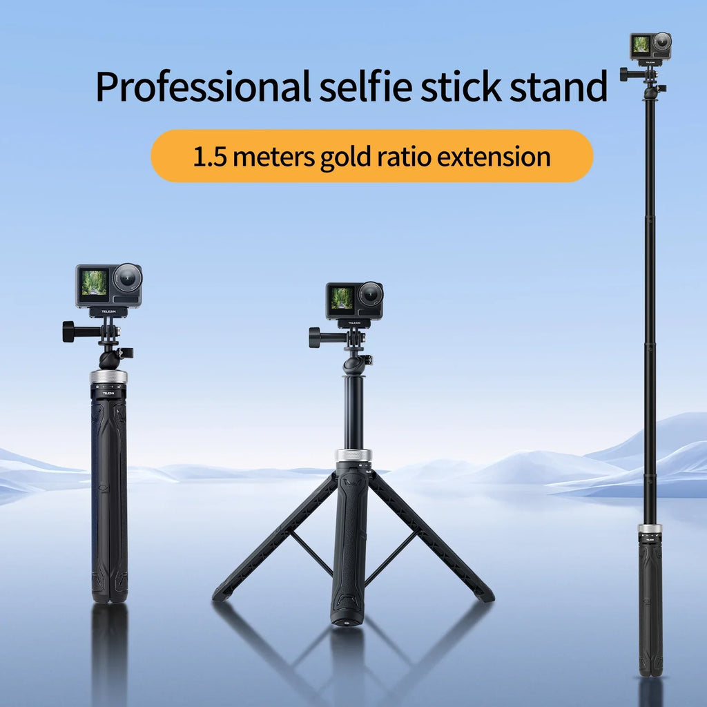 10 Insta360 Selfie Osmo 7 For 12 8 Selfie 1.5M 6 DJI Action 360° Tripod Stick GoPro 11 Rotation 9 Hero Stick Foldable 5