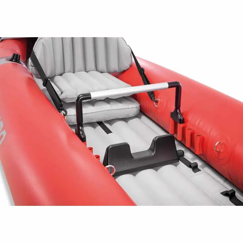 Red Inflatable Excursion (3 Vinyl Pro with & Pump, Oars Pack) Kayak 2 Person