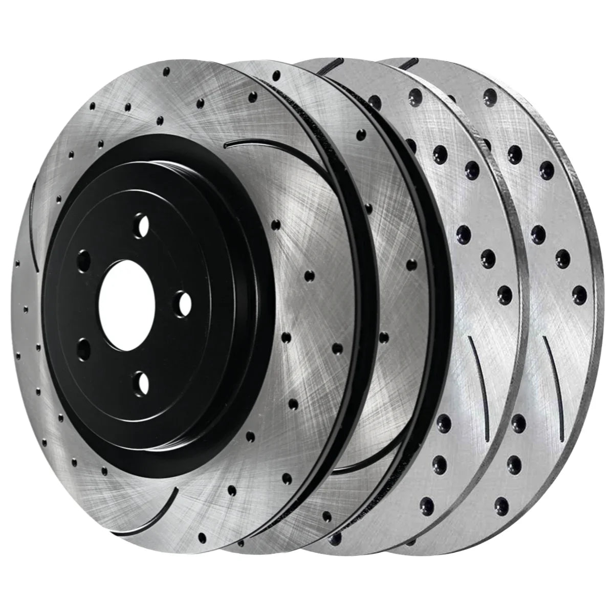 V6 Caliber Black 2013 of and AutoShack Rotors 2012 2.4L Slotted Replacement Set Rear Brake BRAKEPKG1085 for Front 4 FWD Chrysler 2014 3.6L 2012-2014 2008-2009 Drilled Avenger 200 Dodge