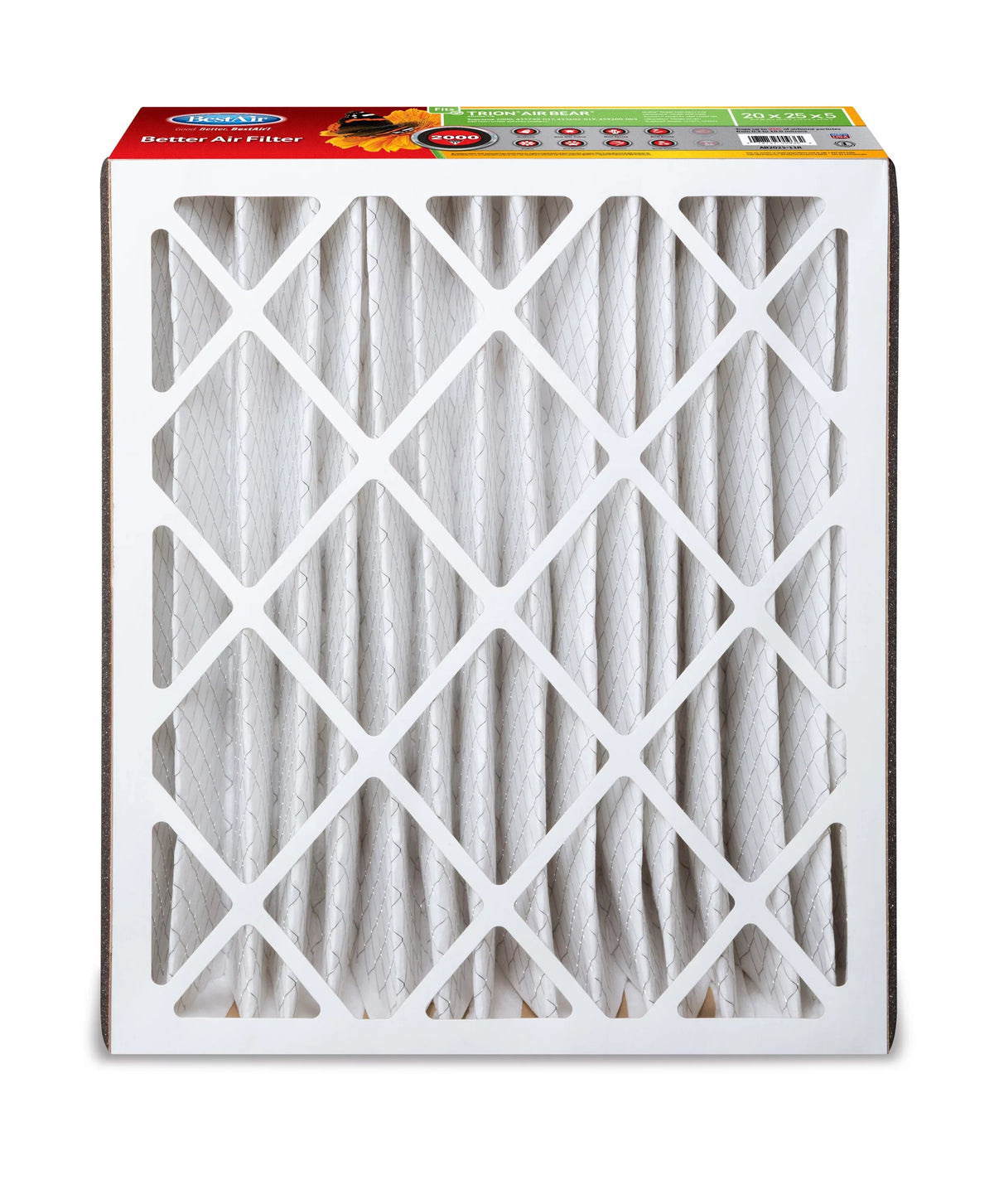 11 MERV AB2025-11R 2000 20x25x5 Furnace BestAir Trion/AirBear Filter Series