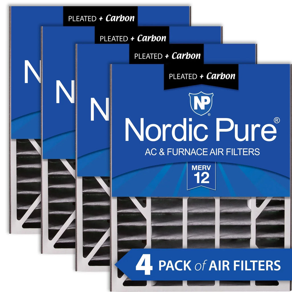 Bear Air 7/8) 20x25x5 Air 4 Replacement Pack 12 (4 Pleated Filter MERV +Carbon