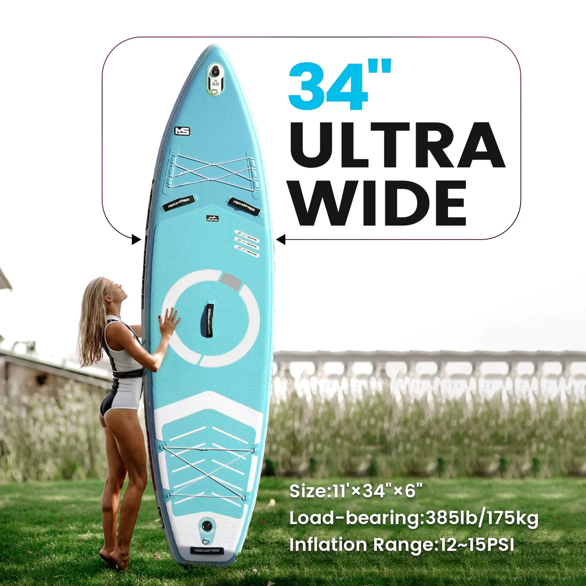 Inflatable With Board Paddle Up Stand Accessories 11'x34"x6"