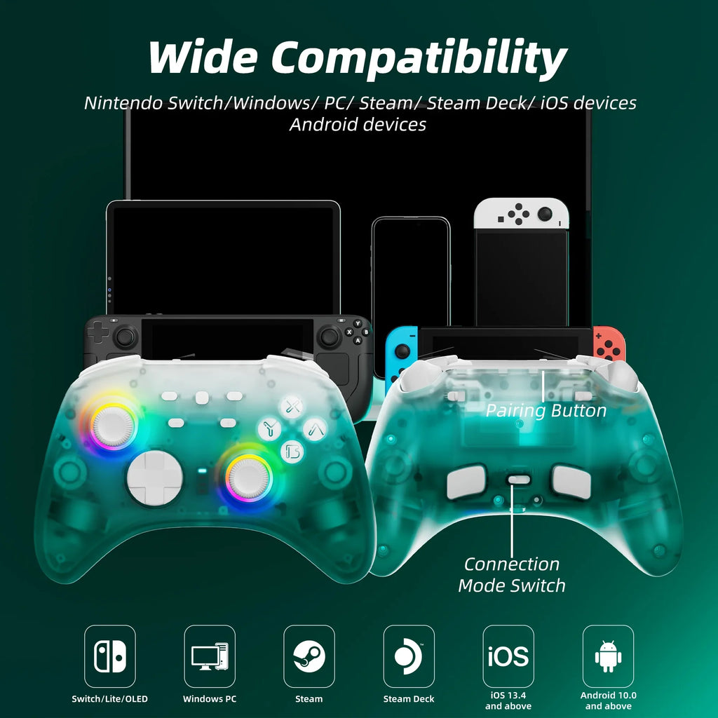Game & Super Disc Pro Hall with Controller Mario 2 Green Nintendo and Switch Joysticks for Upgraded Triggers Switch/PC/IOS/Android/Steam Maker Effect