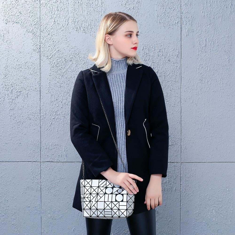 Chain and Purse - Stylish Metal Crossbody Messenger with Gray Design for Bag Shoulder Handbag Casual Geometric and
