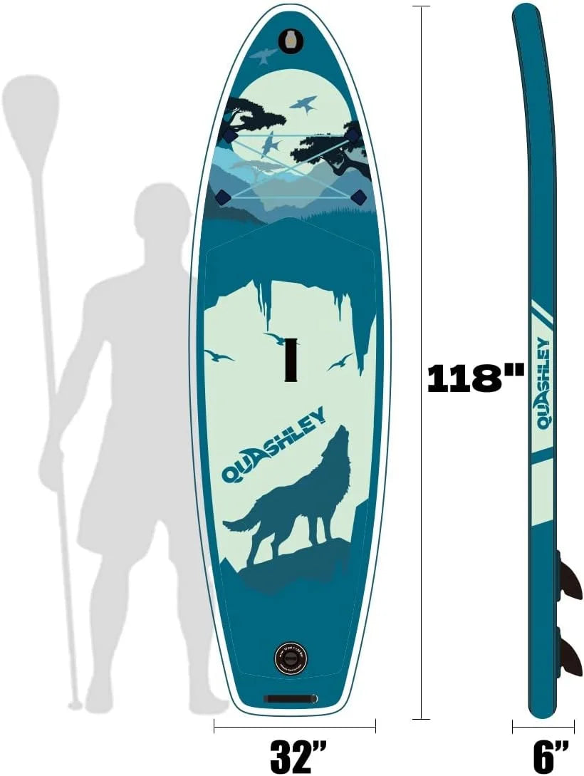 for Premium Deck, 11'x33 330lbs Board Max Up with Youth Non-Slip Adults, Wide Fishing Accessories, Inflatable Paddle & for Stand SUP Surfing, x6 & Stance,
