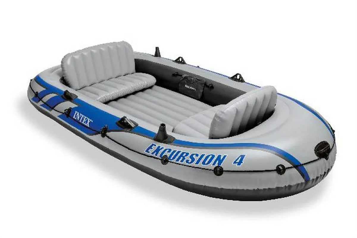 Excursion Pack) Oars Fishing Intex Rafting (2 Inflatable Boat & 4 w/ Person Pump