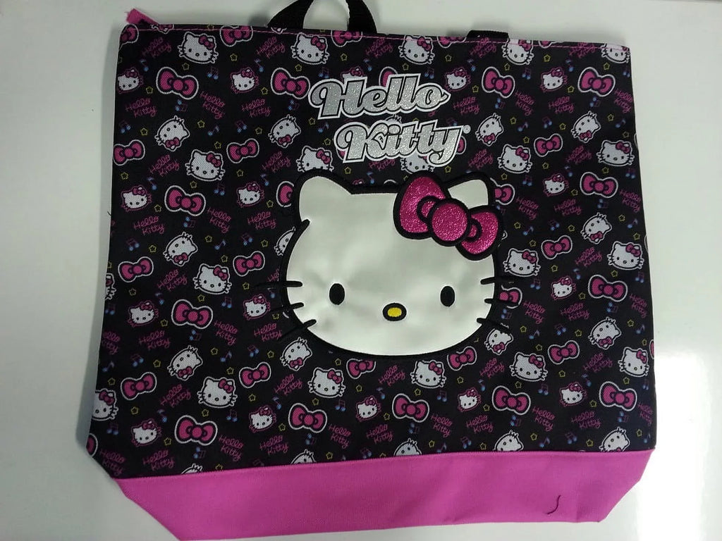 Hello - - Bow Pink Kitty New 821309 Tote Bag Black