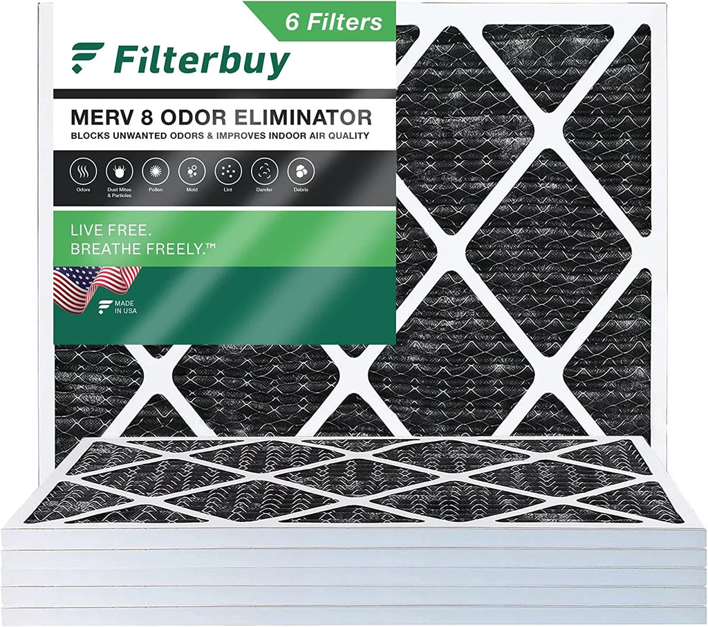 Furnace HVAC Pleated with 16x18x1 Carbon Filters Activated 8 AC Odor Eliminator Air MERV Filterbuy (6-Pack)