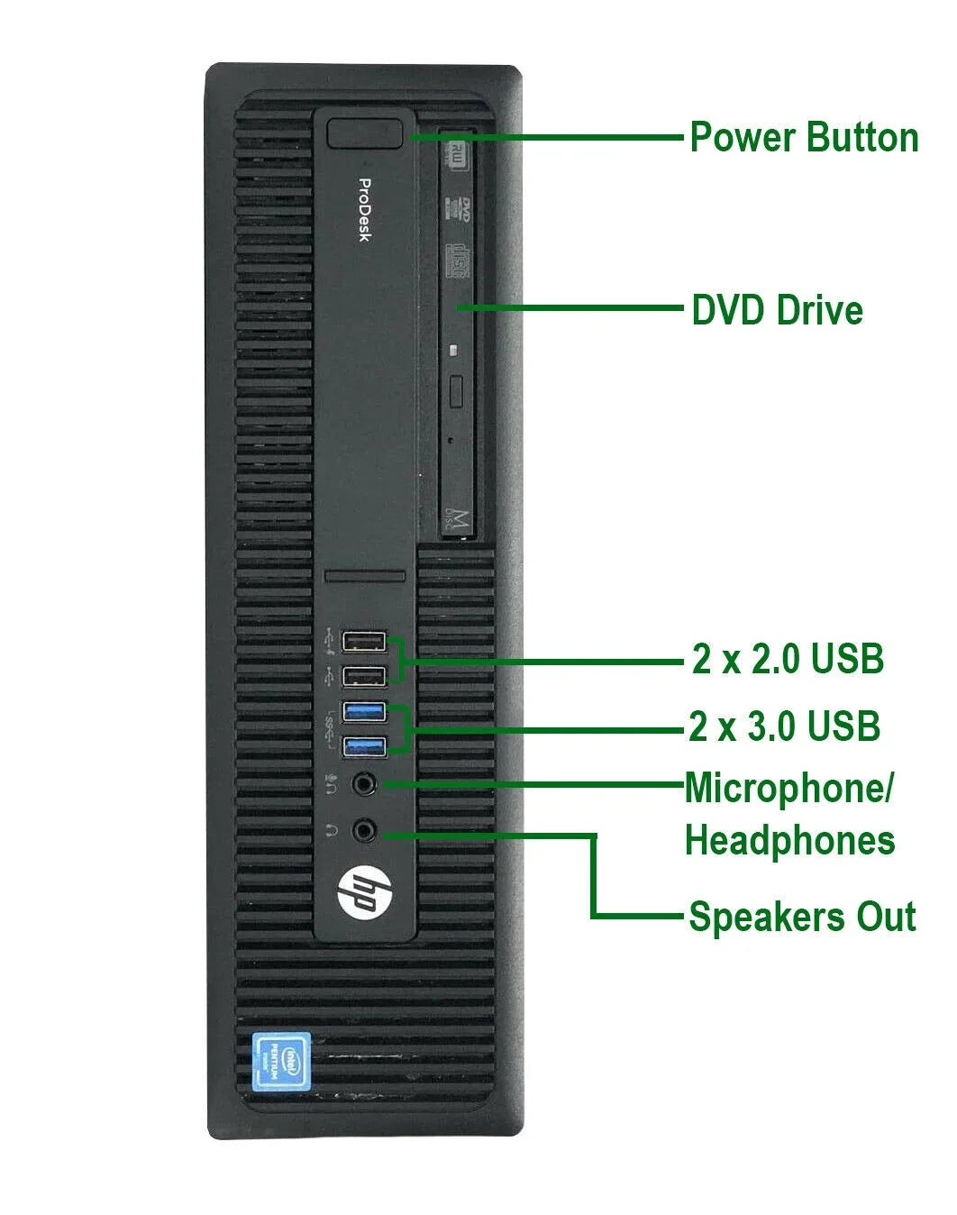 Pentium CPU HP 3.3GHz Mouse, Keyboard Win10 WiFi, Ram, 22" LCD, Desktop (Refurbished) G4400 600 G2 DVD, 8GB 1TB & New PC Pre-Owned Computer Intel HDD, Pro