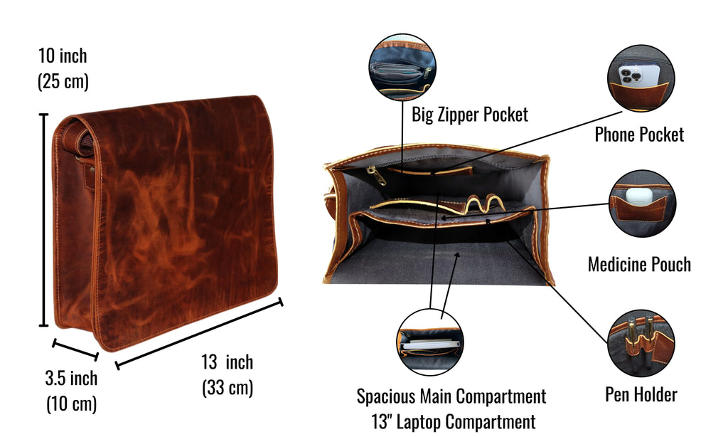 gift iPad MacBook briefcase men shoulder distressed Handmade office bag for Leather satchel bag for bag
