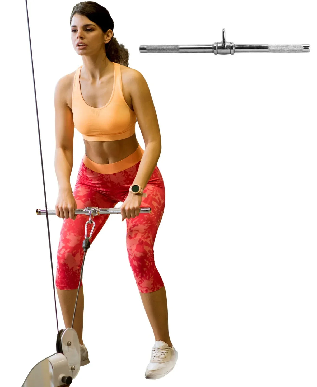 Attachment, Double Cable Press Down Straight Handle and Triceps Pulldown D (V-Handle) Gym Attachment, Accessories Bar Exercise Lat | Weight Home Rotating Equipment Machine