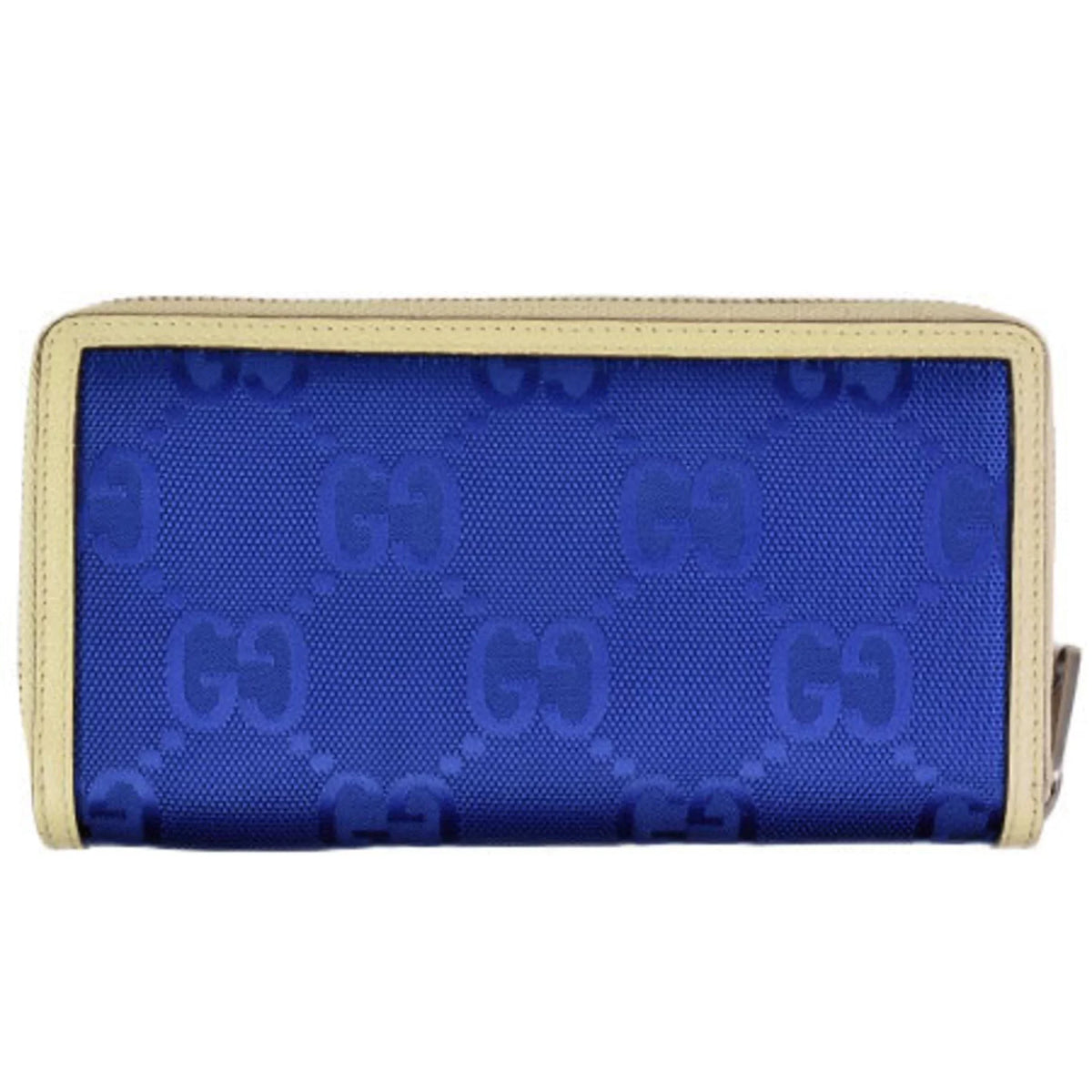 blue (Good) leather off beige Pre-Owned 625576 grid GG long around zip nylon the round wallet