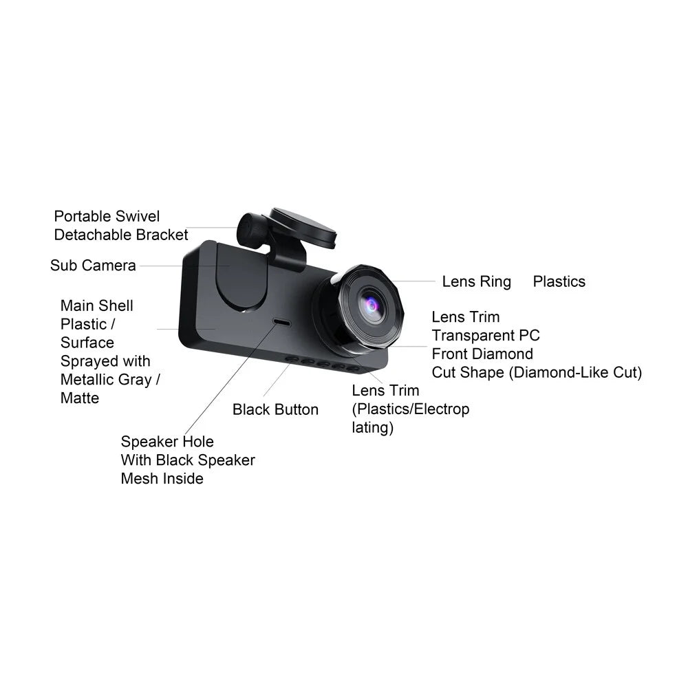 Dash Motion Camera Nebublu DVR QISUO One-Key Lock 2 2 Inside Rear Rear Inside Inch Camera Screen Camera,1080P Motion Dashcam Inch 2 Loop Screen Camera Rear Dash Dash HUIOP Camera One-Key Camera Inch