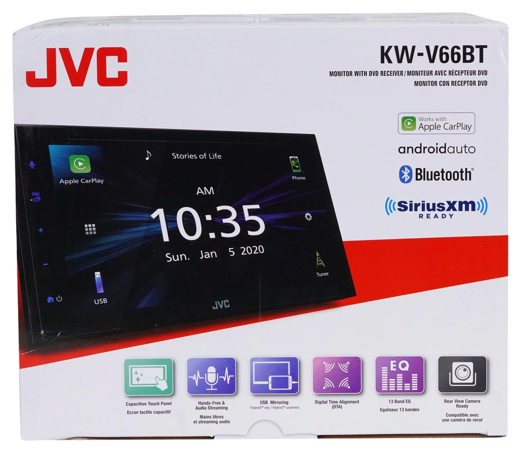 KW-V66BT Carplay JVC Camera Player Android CD/DVD 6.8" Car Receiver+Backup