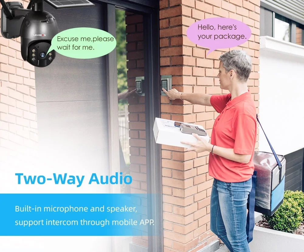 Wireless Powered Solar Camera Battery 4MP exterior Security System PTZ LS Camera Wifi VISION
