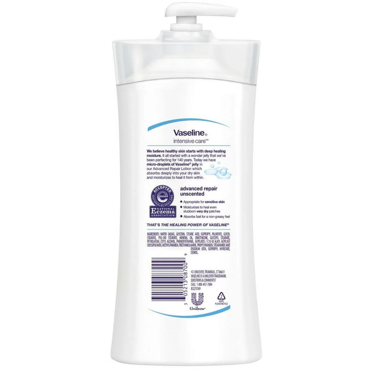 Repair Advanced 3 Lotion, Healing Unscented - 20.3 Pack Vaseline Care Intensive Moisture oz