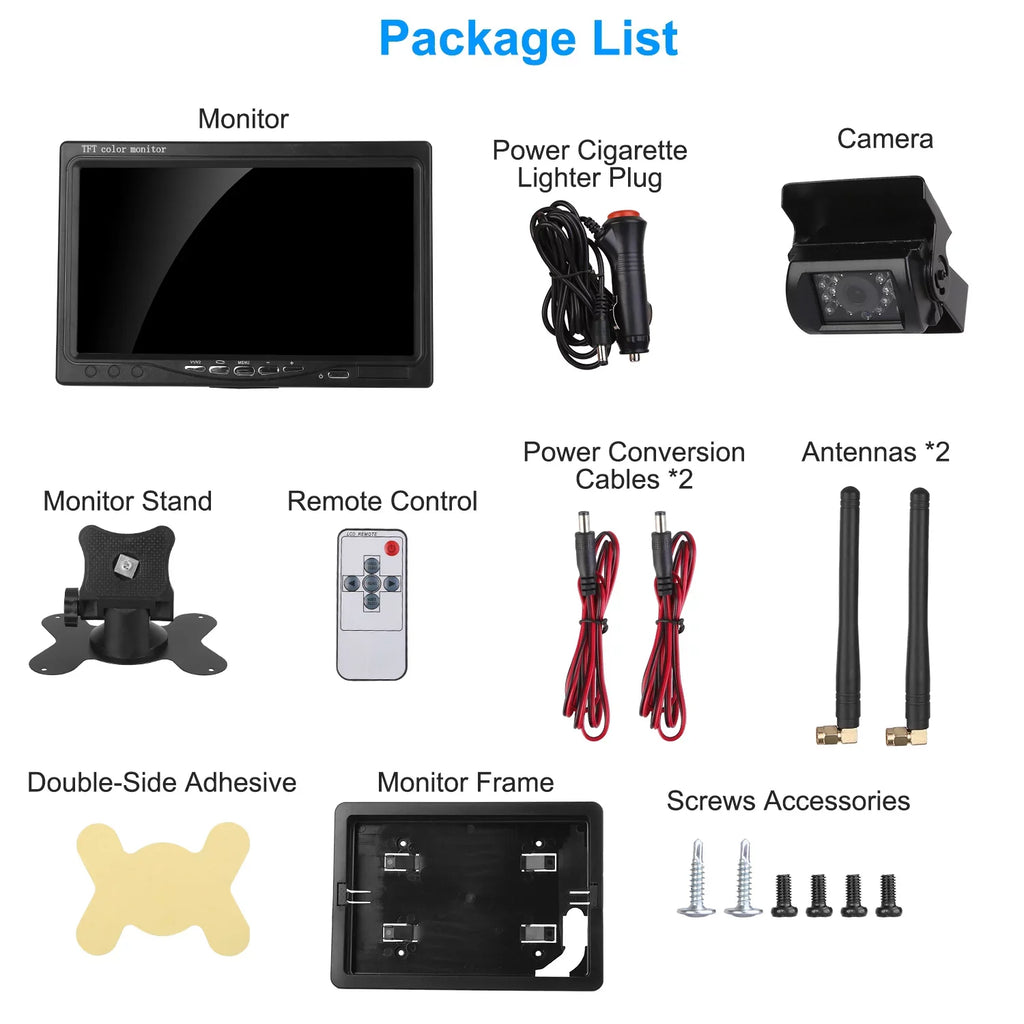 Vision for with Car Van Screen Backup Reverse Wireless Car iMountek 7In 2.4G Trunk Camera, Car Stable Signal System SUV Parking Night