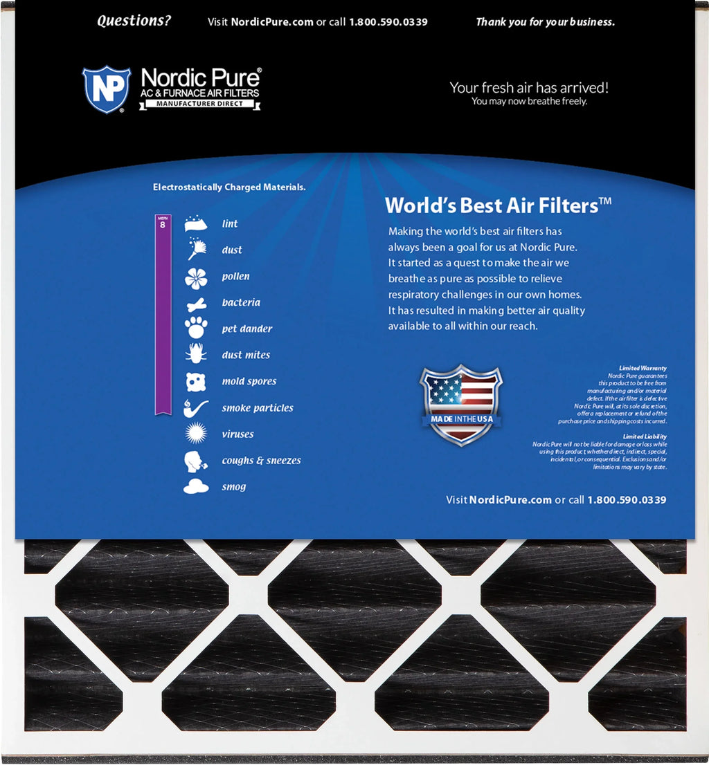 Reduction PK 1 Merv Bear Air 20x25x5 Carbon Air Odor Pure Replacement Filter 8