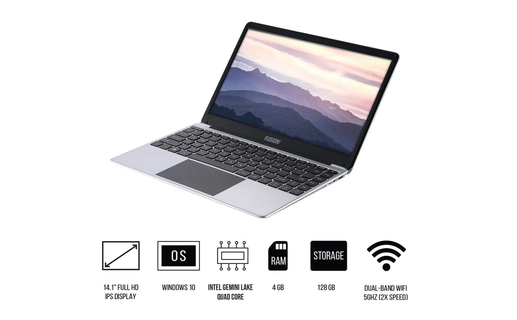 (Dual-Band RAM, WiFi Laptop T90B+ 2X Compatible, 10 Supports 5GHz 128GB M.2 SSD Windows WiFi) Model HD Intel Windows - Quad 11 CPU, speeds, Core 4GB WiFi 14.1" Full Storage, Pro Lapbook, SATA