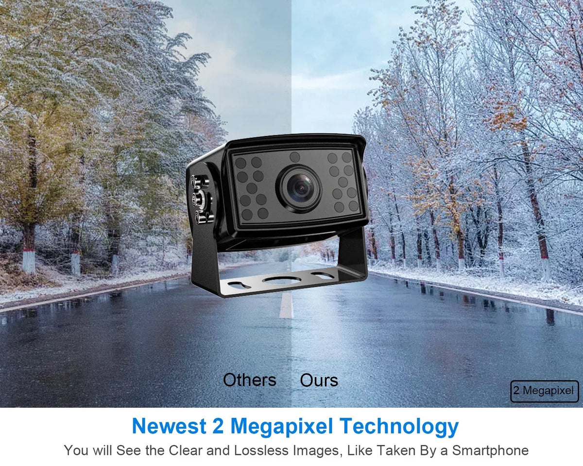 HD W/ Front/Rear Parking 7-inch Systems, RV 1080P Lines Screen Fookoo IP69 for Cameras Dual Waterproof Split View Camera 7" Backup (FHD3) Monitor Ⅱ Recording Wired Truck/Trailer/RV